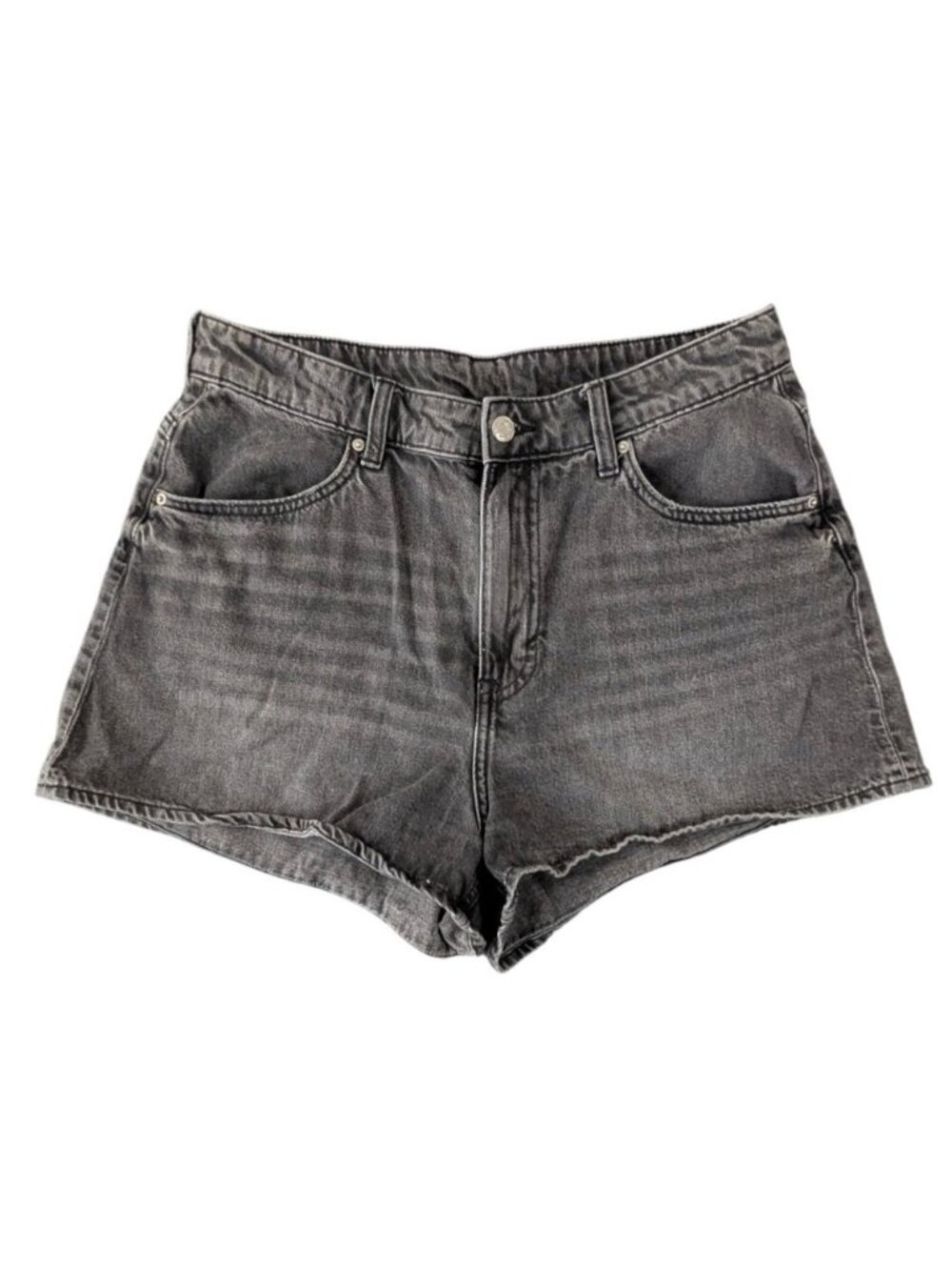 H&M &DENIM Black Curvy Fit Vintage Shorts High Waisted Denim Size 10